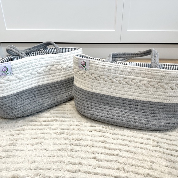 2 grey and cream, kiddy care baskets - Picture 1 of 4